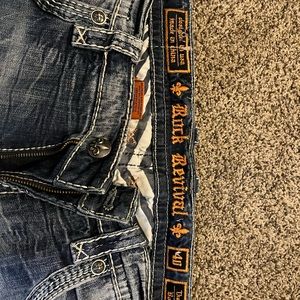 Mens Rock Revival Jeans 40x32